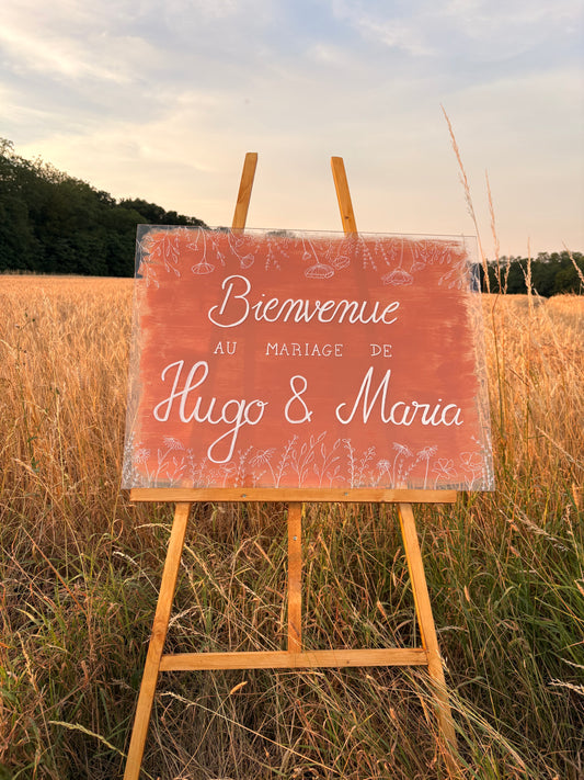 Panneau de bienvenue en Plexiglas